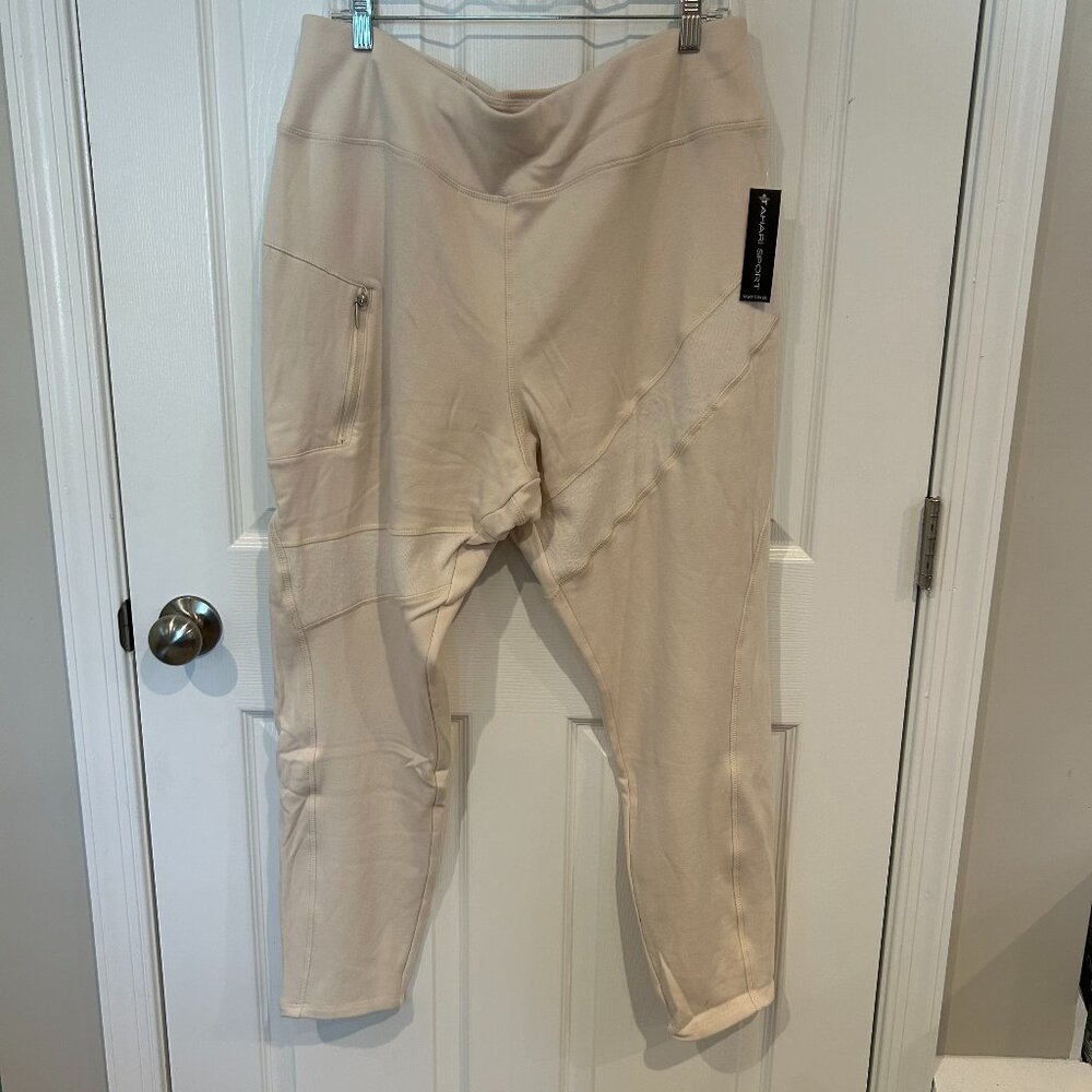 Tahari Sport Sweatpants NWT, Cream 3X